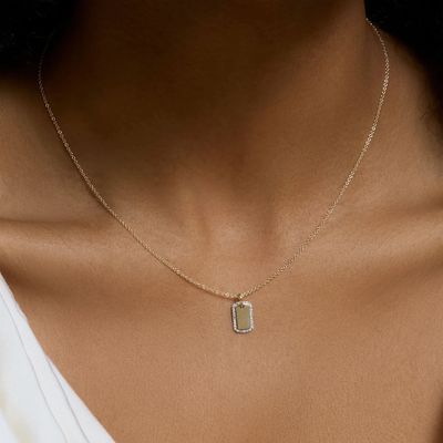 925 Sterling Silber Gold Rhodiumplattiert Zirkonschmiede Halskette