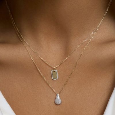 925 Sterling Silber Gold Rhodiumplattiert Zirkonschmiede Halskette