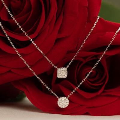 18K vergoldete 925er Sterlingsilber quadratische Zirkonia Anhänger Halskette