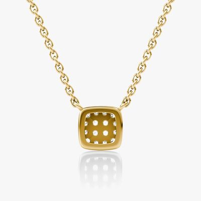 18K vergoldete 925er Sterlingsilber quadratische Zirkonia Anhänger Halskette