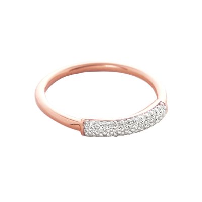 925 Sterling Silber 18K Gold beschichtet CZ Stapelring für Frauen