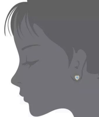 925 Sterling Silber 14K Vergoldete Herz CZ Baby Ohrstecker