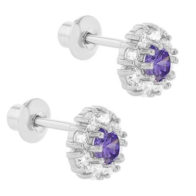925 Silberblumen-Stud-Ohrringe mit CZ für Kinder 30PRS MOQ