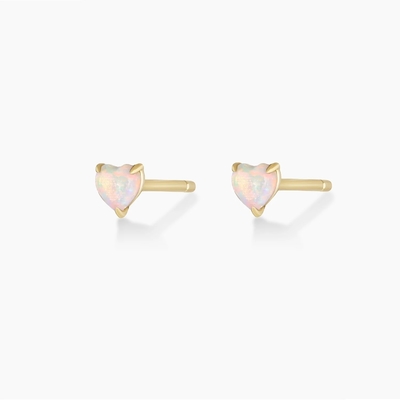 Opal-Herz-Stud-Ohrringe 925 Sterling Silber