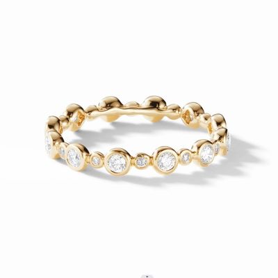 Klassiker Zirkon Eternity Band Gold überzogen Schmuck US Größe 10 Clear CZ Ring