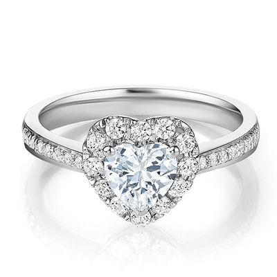 Messing Kreative Herzform Klar CZ 925 Sterling Silber Ewigkeit Band Ringe für Frauen Schmuck