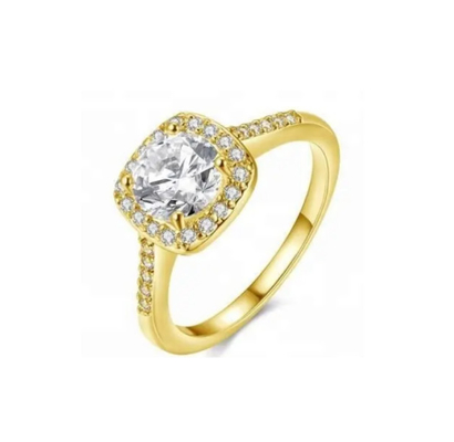 Diamant 18K Goldplattierte Ringe Größe 5 - Größe 10 Frauen Verlobungsring