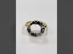 Blau CZ Ewigkeit Band Ring