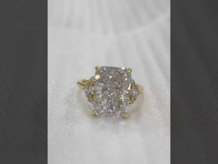 18K Gold Plattiert Hauptstein CZ Vintage Hochzeit 925 Sterling Silber Ring für Mädchen