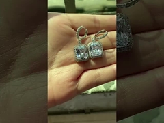 925 Sterling Silber Material Typ Top Verkauf Weißgold Plattiert Dangle Brautohre