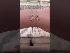 925 Sterling Silber Elefanten Armband mit Mikro-Einsatz-Technologie und Weißem Diamant CZ