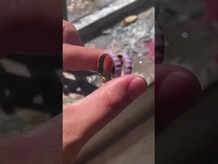 925 Sterling Silber Emaille Mädchen Ring mit handgefertigter 18K Gold Eternity Band